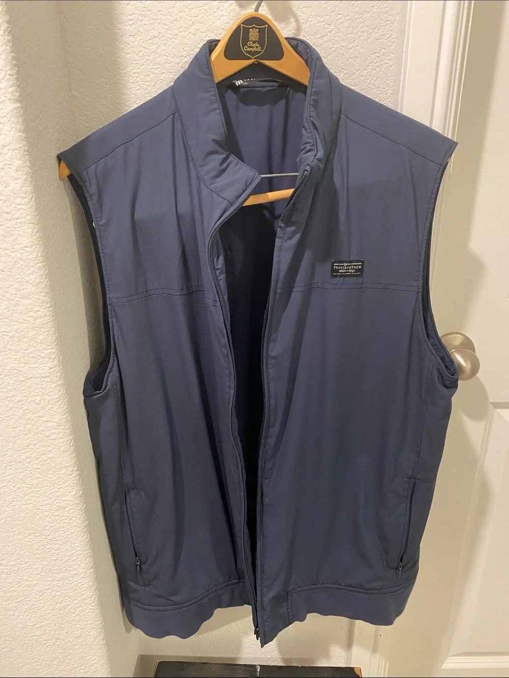 Travis Mathew Navy Zip-Up Sleeveless Venture Vest Men’s L